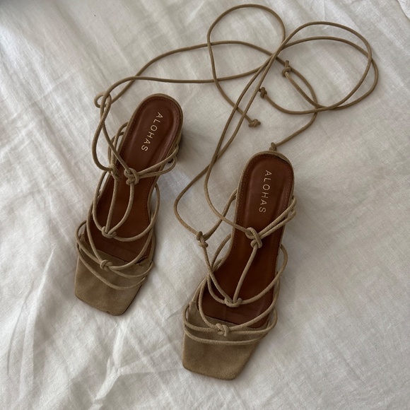 Alohas Sophie Strappy Suede Women's Sandals in Sand - Picture 4 of 4